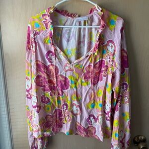 Vibrant Floral Women's Blouse